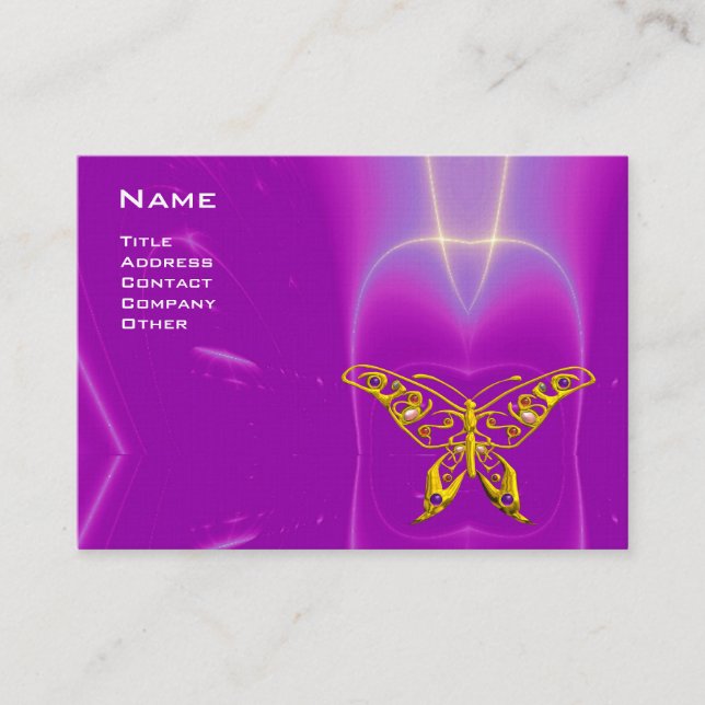 Carte De Visite PAPILLON HYPER / ONDES LUMINEUSES, Rose,Violet,Vio (Devant)