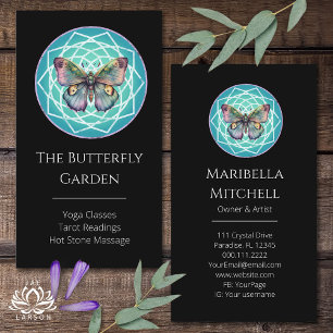 Carte De Visite Papillon Indigo Violet Mandala Mystique Turquoise