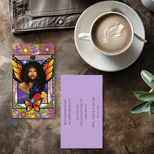 Carte De Visite Papillon monarque Fée Purple Floral