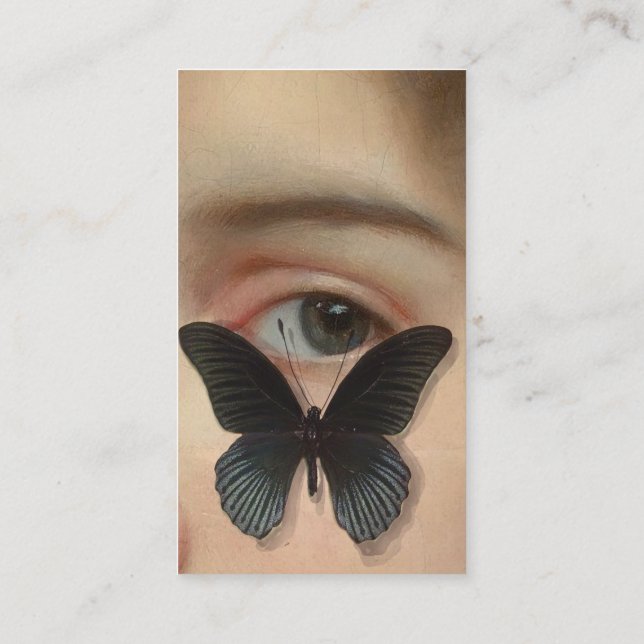 Carte De Visite Papillon noir et oeil d'art modifié (Dos)