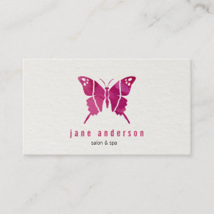 Carte De Visite Papillon rose d'aquarelle