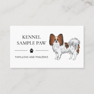 Carte De Visite Papillon roux sable Chien de dessin animé mignon -