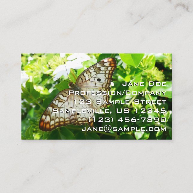 Carte De Visite Papillon sur Jasmine Tropical Nature Photographie (Devant)
