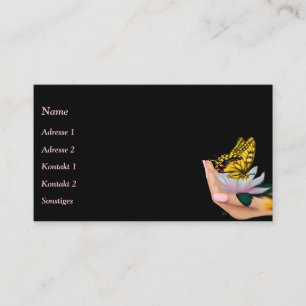 Carte De Visite Papillon sur Lotus Bloom