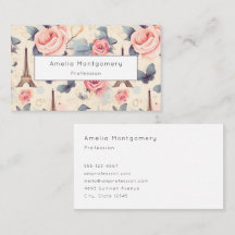 Papillon Tour Eiffel et Motif Rose