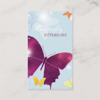 Carte De Visite Papillon violet bleu clair