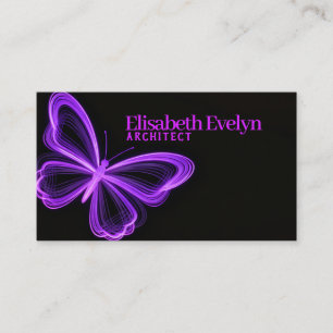 Carte De Visite Papillon Violet dans les Ténèbres