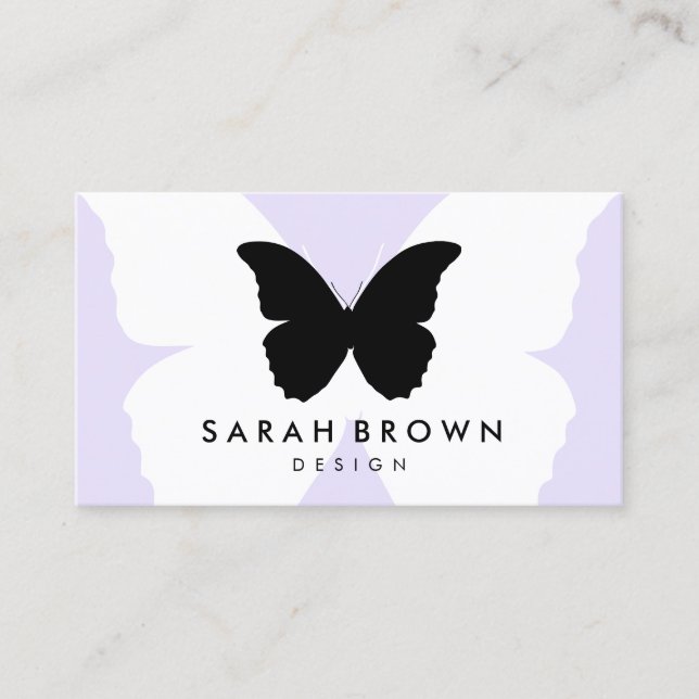 Carte De Visite Papillon violet Silhouette tout simplement (Devant)