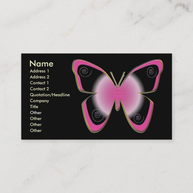 Carte De Visite Papillons de bijou (Devant)