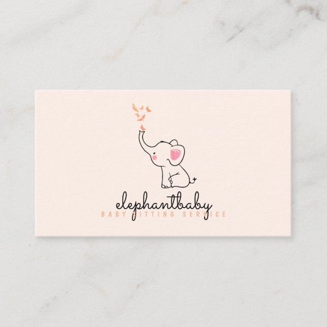 Carte De Visite Papillons éléphants Nez (Devant)