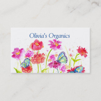 Carte De Visite Papillons Fleur sauvage Red Poppy