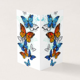 Carte De Visite Papillons volants Morpho et Monarch