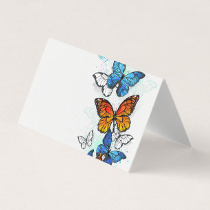 Carte De Visite Papillons volants Morpho et Monarch