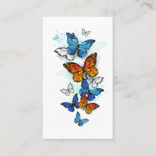 Carte De Visite Papillons volants Morpho et Monarque