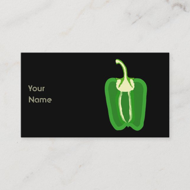 Carte De Visite Paprika Vert. Réduit de moitié (Devant)