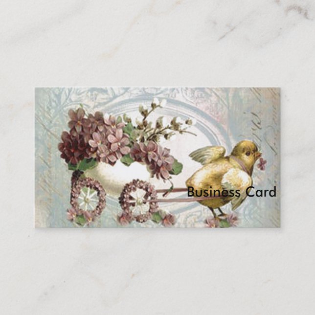 Carte De Visite Pâques Panier de Lilacs (Devant)