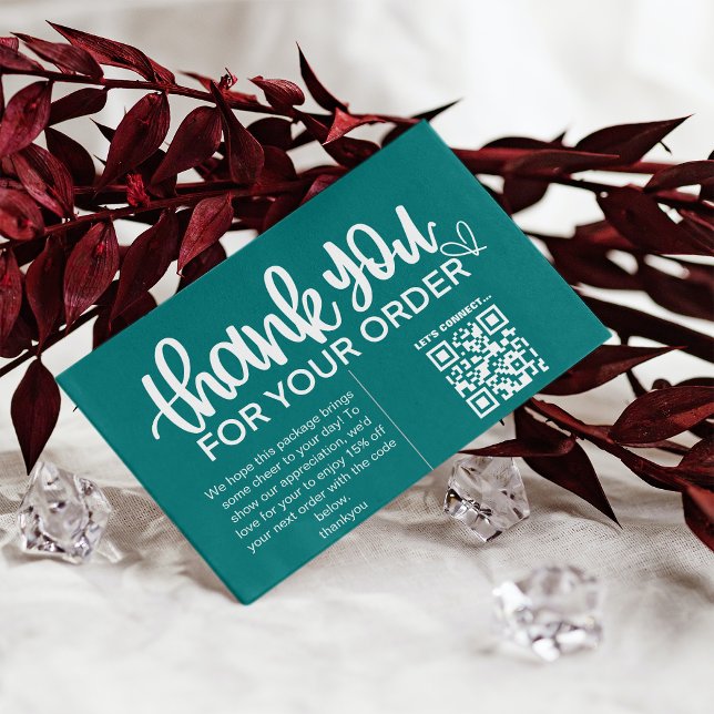 Carte De Visite Paquet Merci client Insérer un coupon de code QR (Créateur téléchargé)