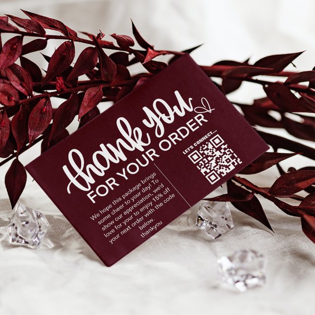 Carte De Visite Paquet Merci client Insérer un coupon de code QR (Créateur téléchargé)