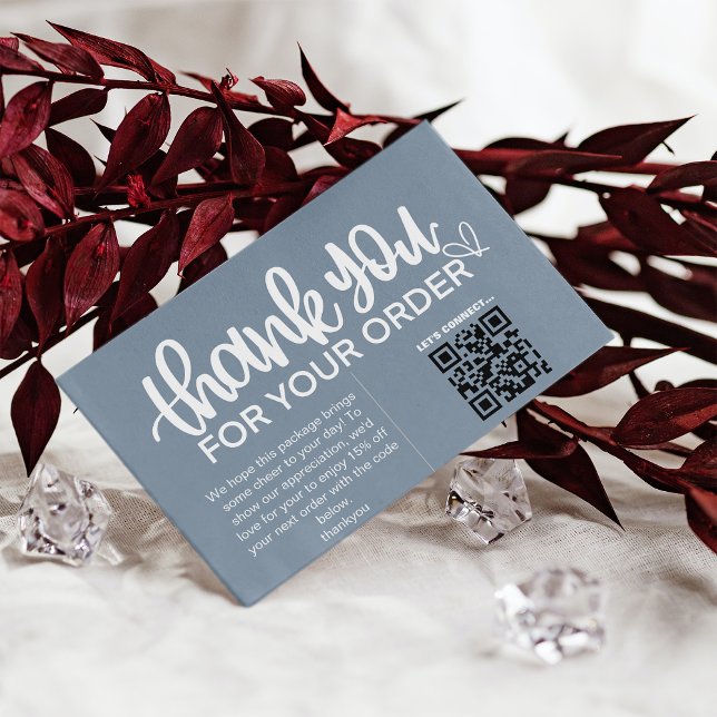 Carte De Visite Paquet Merci client Insérer un coupon de code QR (Créateur téléchargé)