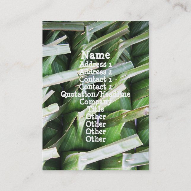 Carte De Visite Paquets en feuille de bananier enveloppés (Devant)