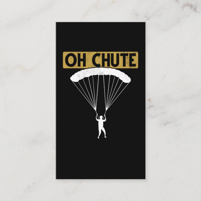 Carte De Visite Parachute Skydiver Amusant Adrénaline Lover (Devant)