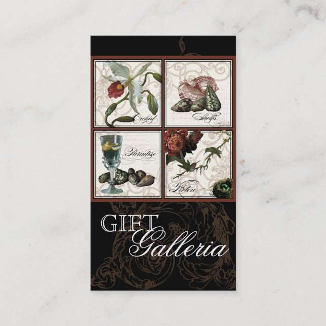 Carte De Visite Paradise Shells Black Cream - Boutique cadeaux Aff (Devant)