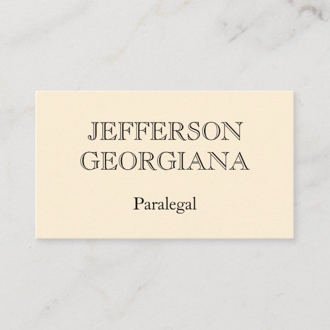 Carte de visite paralégal simple et simple (Devant)
