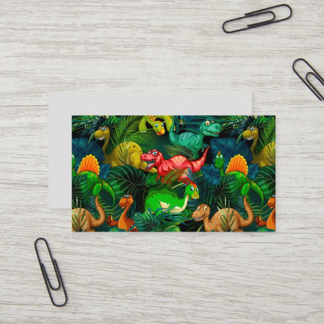 Carte De Visite Parc des dinosaures (Devant/Arrière en situation)