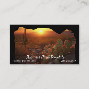 Carte De Visite Parc national du Saguaro, Sunset Sud-Ouest