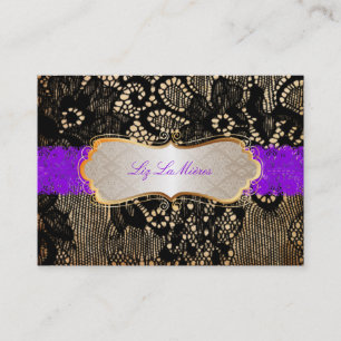 Carte De Visite PARCHEMENT PixDezines VINTAGE NOIR LACE/FAUX