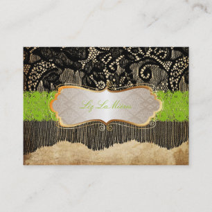 Carte De Visite PARCHEMENT PixDezines VINTAGE NOIR LACE/FAUX