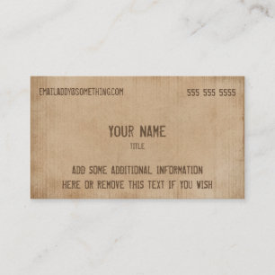 Carte De Visite Parchemin Brown de cru