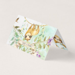 Carte De Visite Paresseux Tropical   Remerciements pour Baby Showe