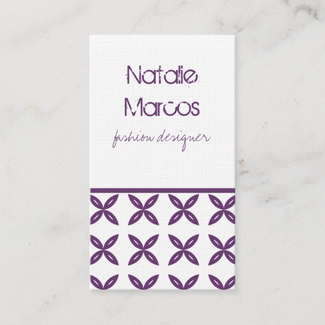 Carte de visite parfaitement tendance, Violet (Devant)