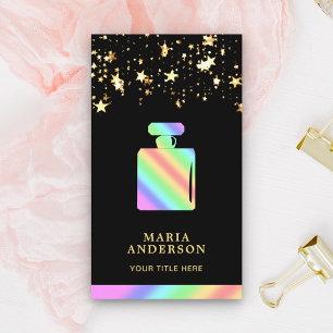 Carte De Visite Parfum Bouteille Arc-en-ciel Coloré Confettis