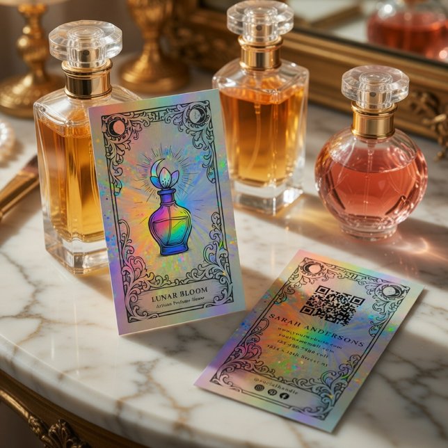 Carte De Visite Parfum Céleste | Luxe Holographique (Créateur téléchargé)