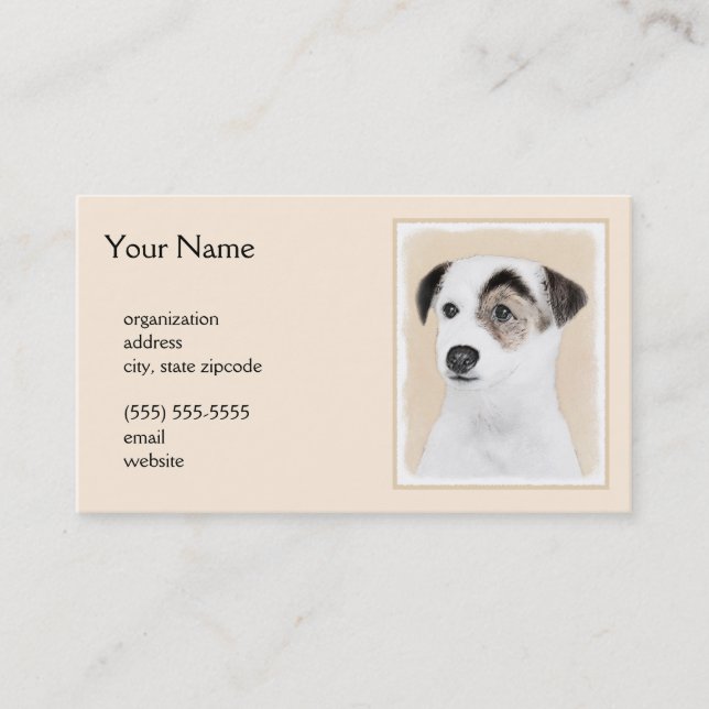 Carte De Visite Parson Jack Russell Terrier Peinture - Chien Art (Devant)