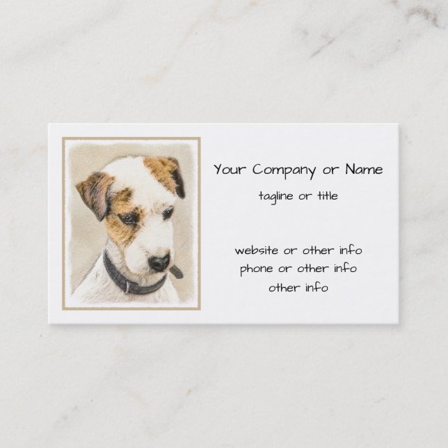 Carte De Visite Parson Jack Russell Terrier Peinture - Dog Art (Devant)