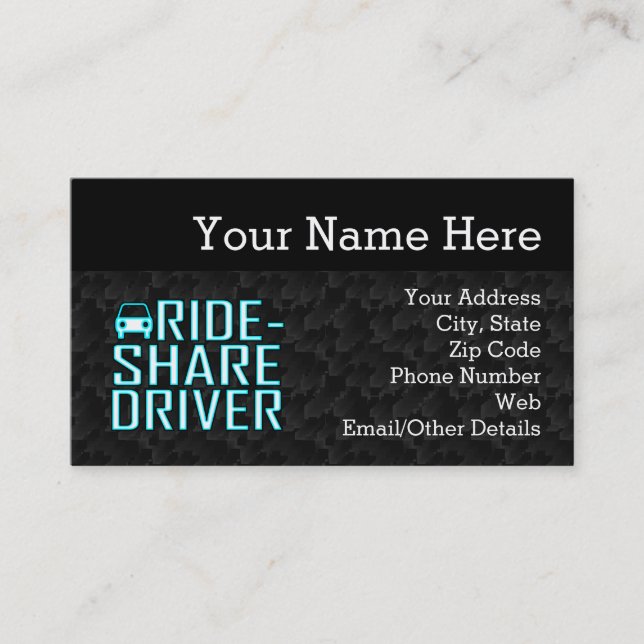 Carte De Visite Part de tour conduisant le conducteur Rideshare (Devant)