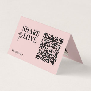 Carte De Visite Partager Love Mariage Photos QR Code Rose blush