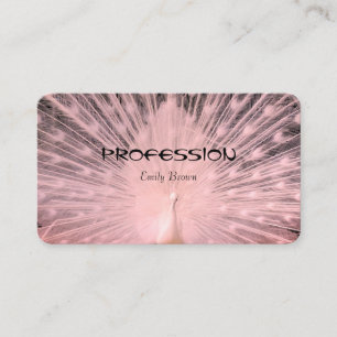 Carte De Visite Particularité Pink Peacock Feathers Professionnel
