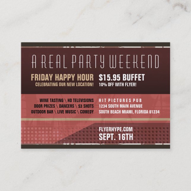 Carte De Visite Partie secrète Vr horizontal de cachette (Devant)