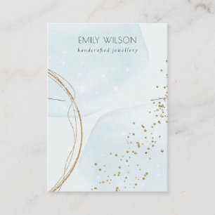 Carte De Visite Parties scintillant Abstraite Bleu Collier Or Band