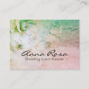 Carte De Visite *~* Parties scintillant Aquarelle céleste Turquois