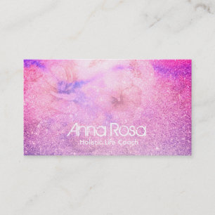 Carte De Visite *~* Parties scintillant Aquarelle Fleur rose bleu 