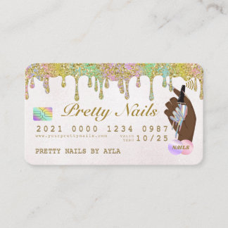 Carte De Visite Parties scintillant arc-en-ciel - Holographie - cr