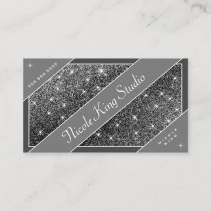 Carte De Visite Parties scintillant argent exceptionnel Glam Stars