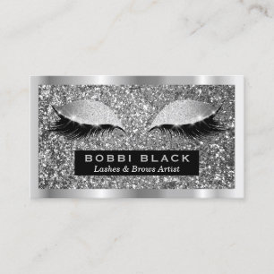Carte De Visite Parties scintillant Argent Eyelash Extensions Maqu