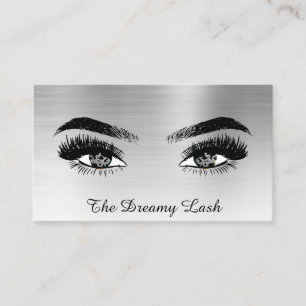Carte De Visite *~* Parties scintillant ARGENT Lashes QR Brows Ext