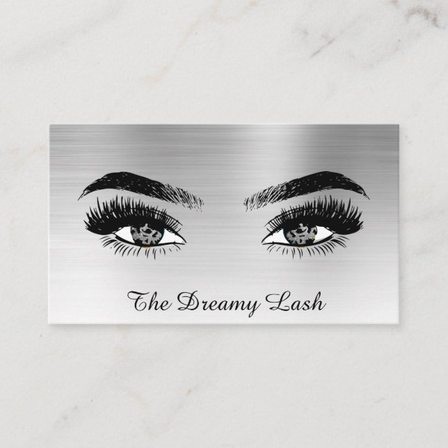 Carte De Visite *~* Parties scintillant ARGENT Lashes QR Brows Ext (Devant)